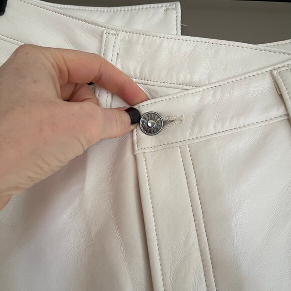 AGOLDE Recycled Leather Criss Cross Straight Pants Lace White Size 27 Crossover - Picture 11 of 16
